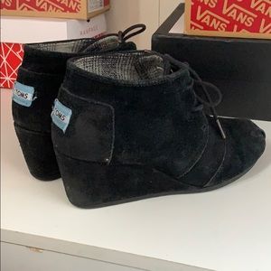 Toms Black Suede Kala Bootie